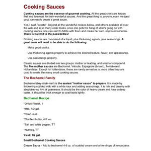 Cooking Sauces